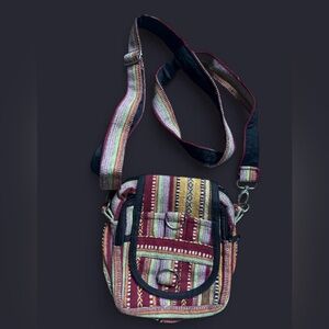 Multicolor Striped Passport Bag